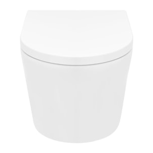 Brevis WC suspendu sans bride avec abattant SoftClose, rinçage Vortex, fixations invisibles, blanc (SATBRE010RTORP)