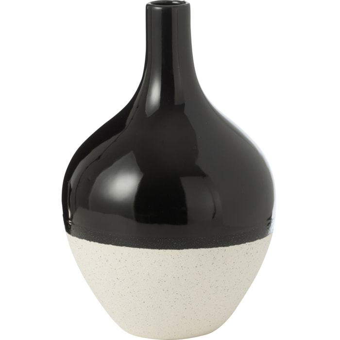 J-Line vase Iva - porcelaine - noir/blanc - large - Ø 21 cm