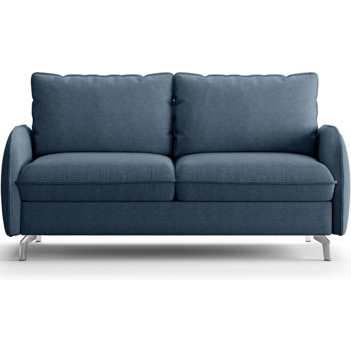 Canapé droit convertible 3 places en tissu chenille - ouverture express - NOVOLI