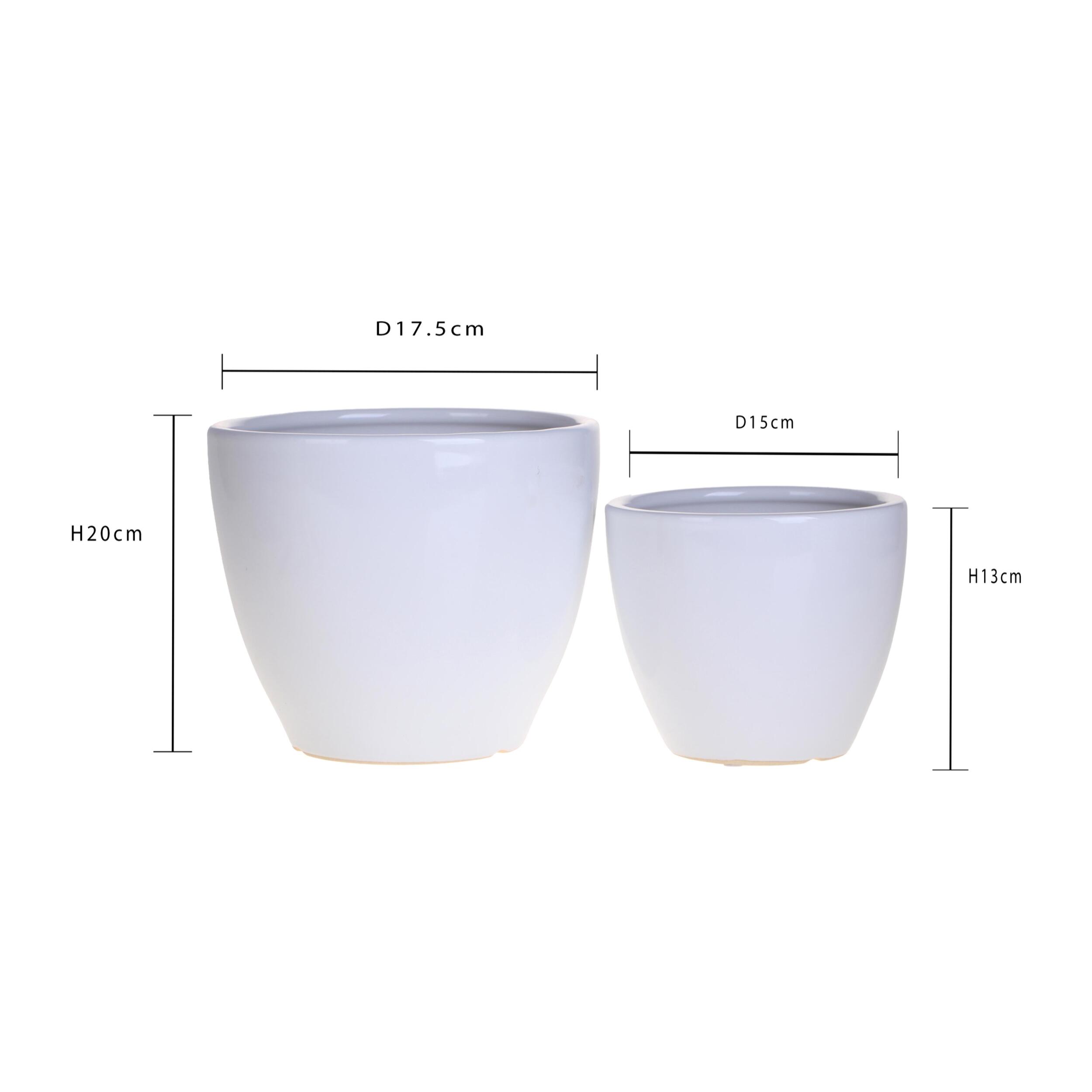 Set 2 cachepot - 15xH13x15cm - Pezzi 2 - Bianchi Dino SpA