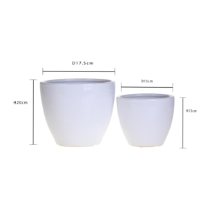 Set 2 cachepot - 15xH13x15cm - Pezzi 2 - Bianchi Dino SpA