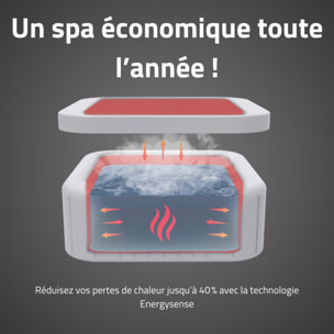 Bestway Spa gonflable carré Lay-Z-Spa Rome Smart AirJet EnergySense avec WiFi 4-6 personnes