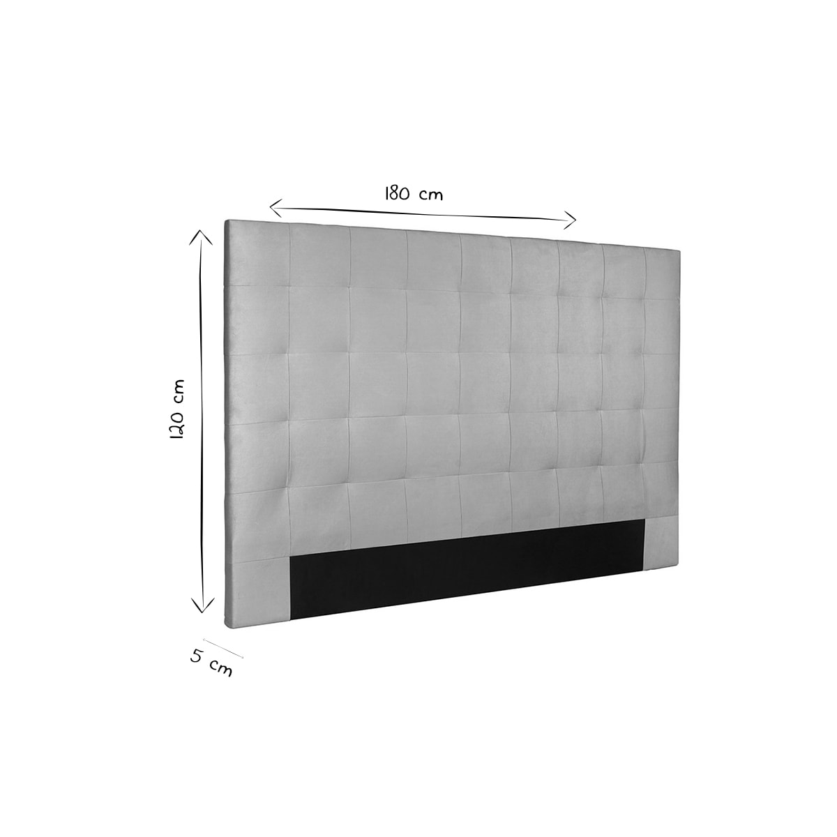 Tête de lit capitonnée en tissu gris anthracite L180 cm HALCIONA
