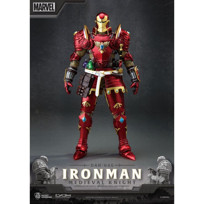 Marvel Action Figure Iron Man Cavaliere Medievale 20 Cm 1/9 Beast Kingdom Toys