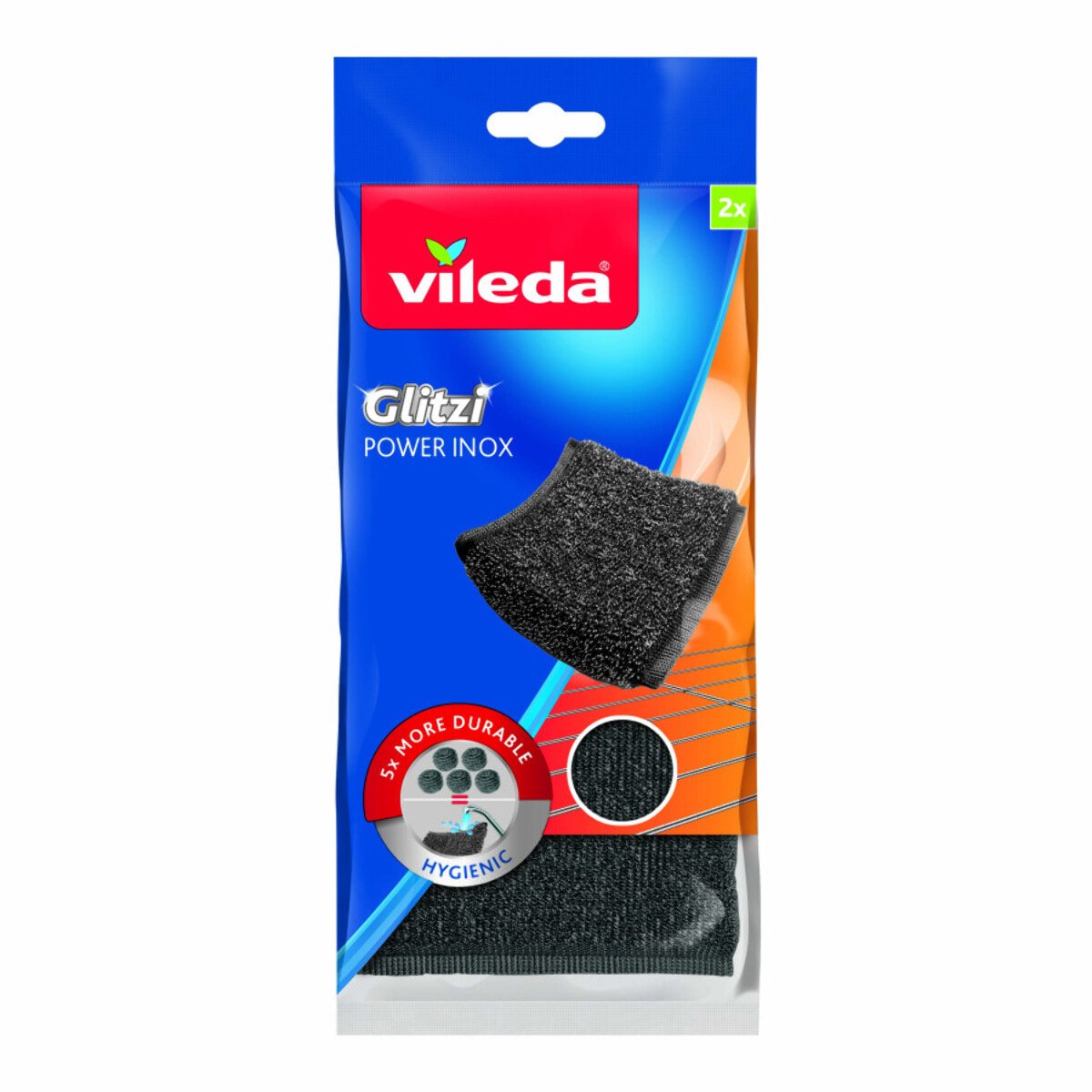 Vileda - Pack de 15 x 2 - Eponges métalliques Glitzi Power Inox - 30 éponges