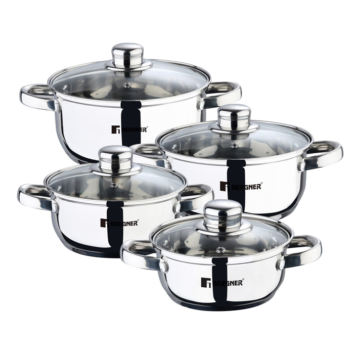 Batería de Cocina de 8 piezas en acero inoxidable Viena Bergner