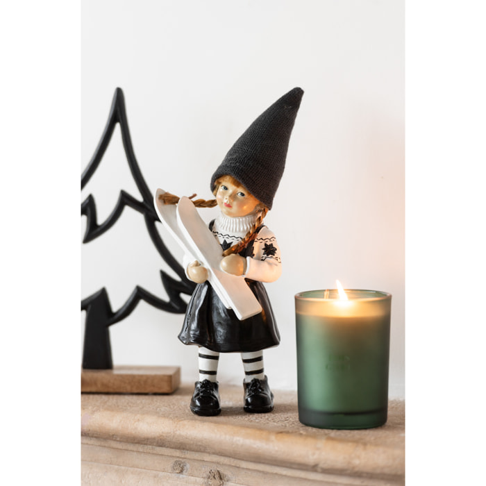 J-Line décoration Sapin Sur Pied - aluminium/bois - noir - large