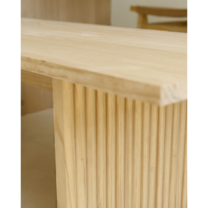 Mesa de comedor de madera maciza en tono natural de varias medidas