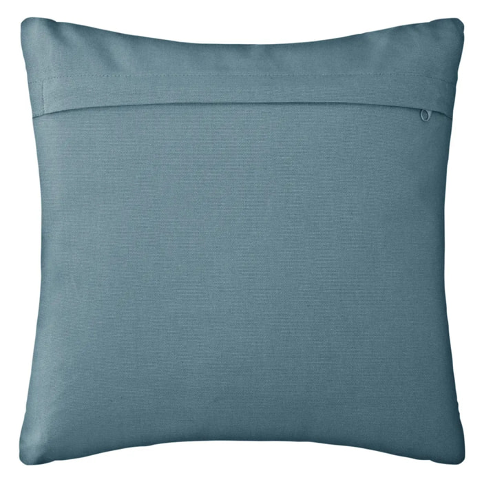 Coussin - motifs otto - coton - bleu canard - 38x38 cm