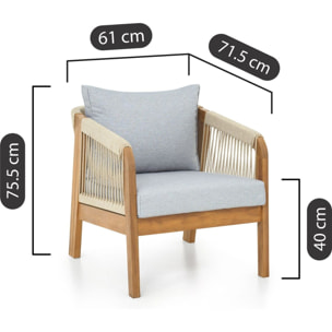 Lot de 2 fauteuils de jardin en bois FSC - SYMI