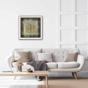 Affiche Carré magique doré Affiche + cadre en bois - Chêne