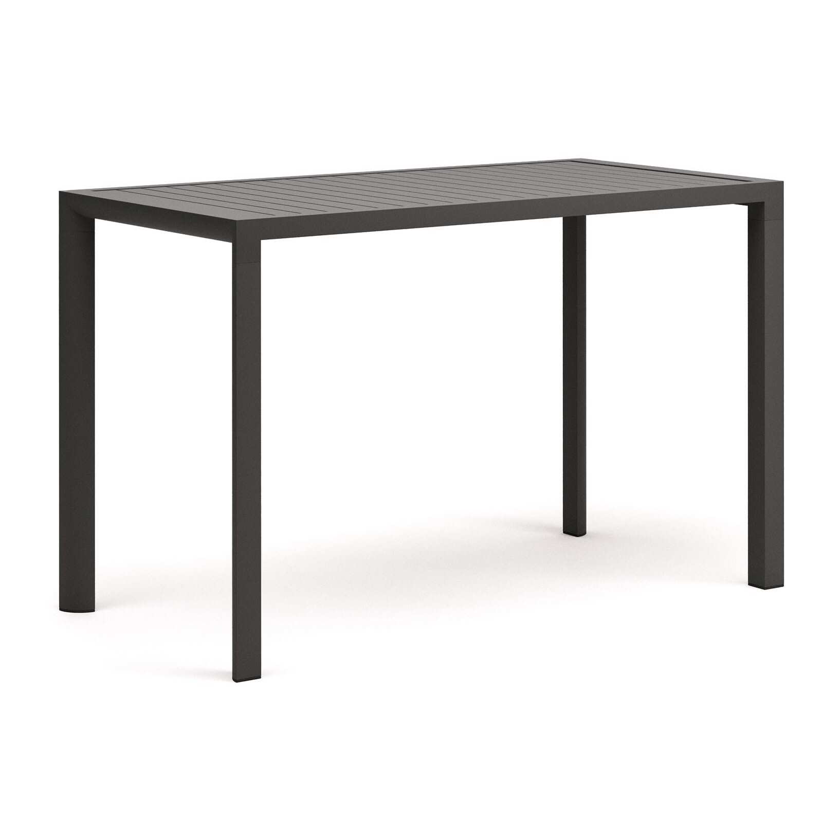 Kave Home - Tavolo da esterno alto Culip in alluminio finitura grigia 150 x 77 cm