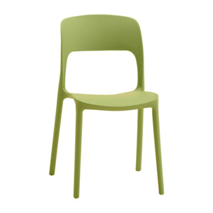 Set di 4 sedie SOUTH BEACH in polipropilene verde oliva