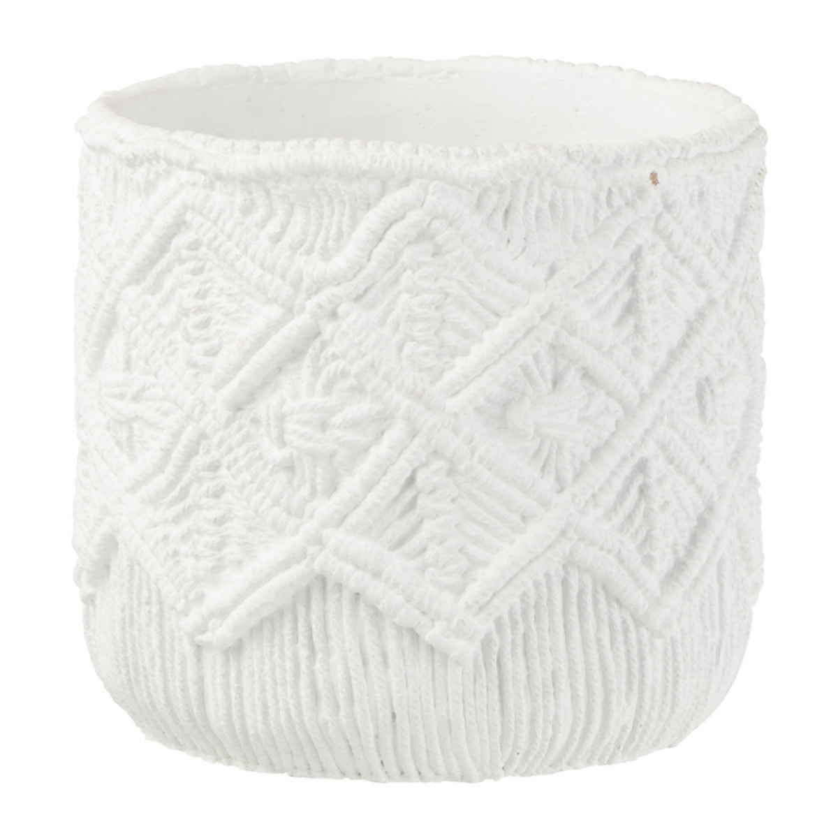 J-Line cache-pot Quadrillé - ciment - blanc - medium - Ø 20 cm