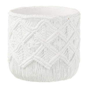 J-Line cache-pot Quadrillé - ciment - blanc - medium - Ø 20 cm