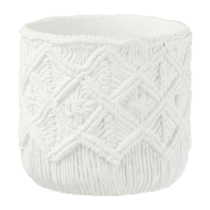 J-Line cache-pot Quadrillé - ciment - blanc - medium - Ø 20 cm