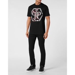 PHILIPP PLEIN Camiseta de cuello redondo y manga corta SKELETON
