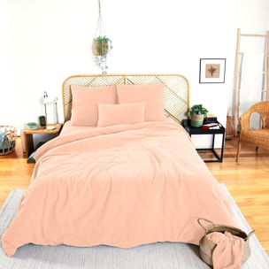 Parure housse de couette 3PCS en Gaze de coton 57 fils - PÊCHE