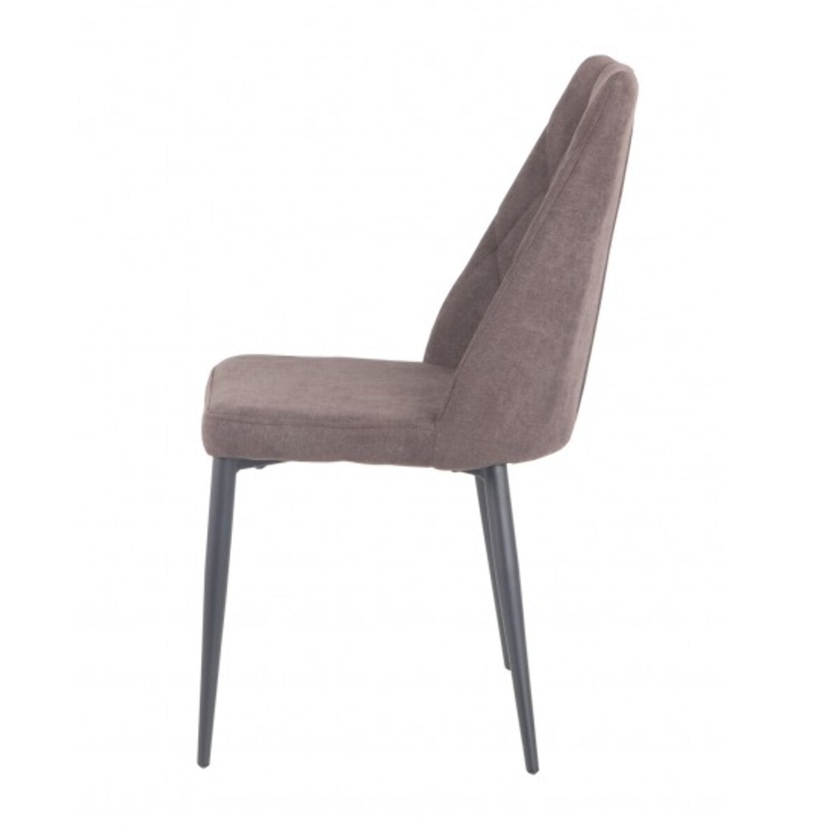 Chaise en tissu capitonné avec piètement métal noir - TOMEN