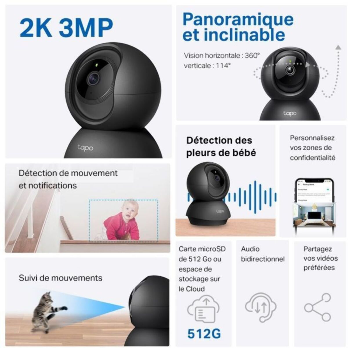Caméra de surveillance TP-LINK Tapo C211 2K