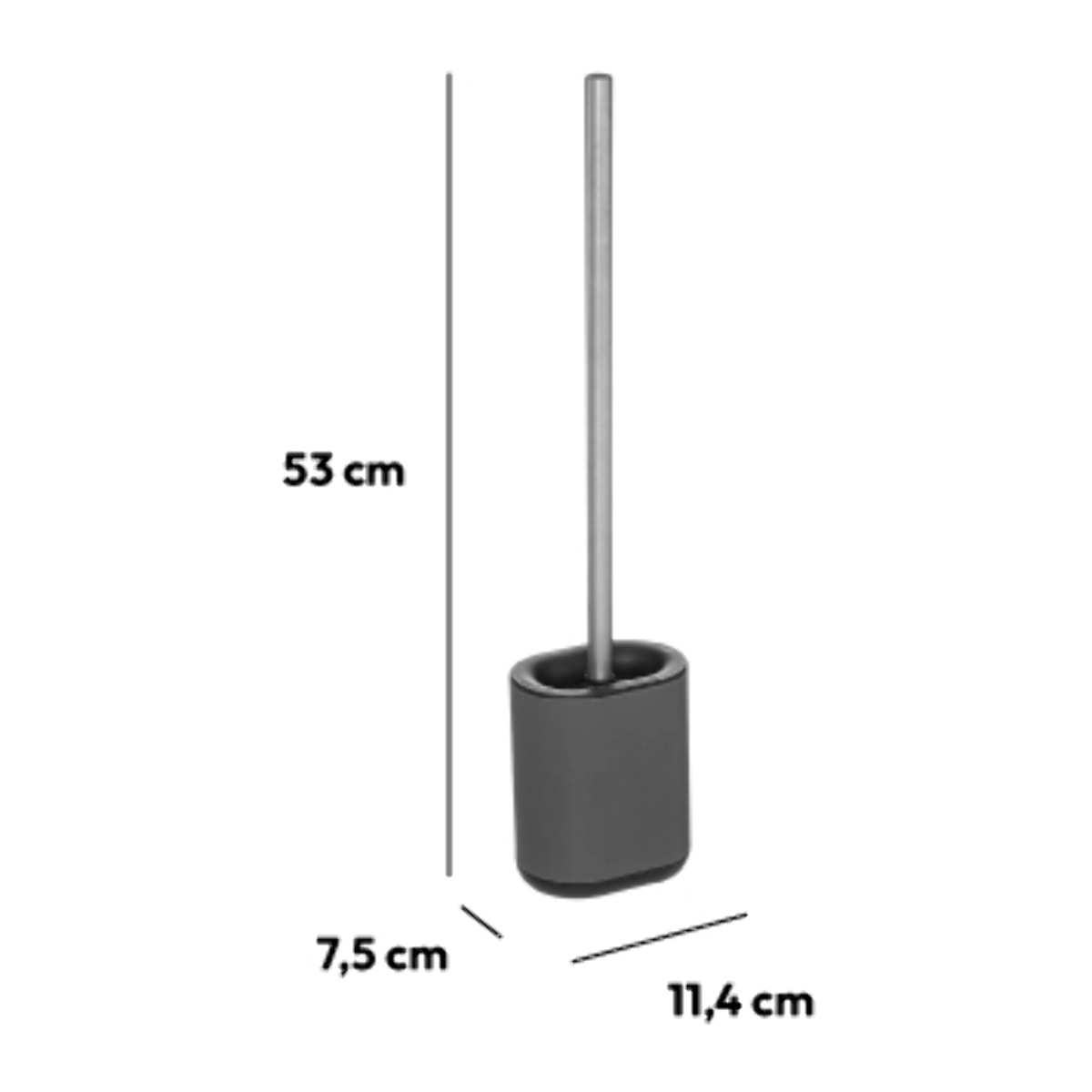 Brosse WC métal Gris Siliflex