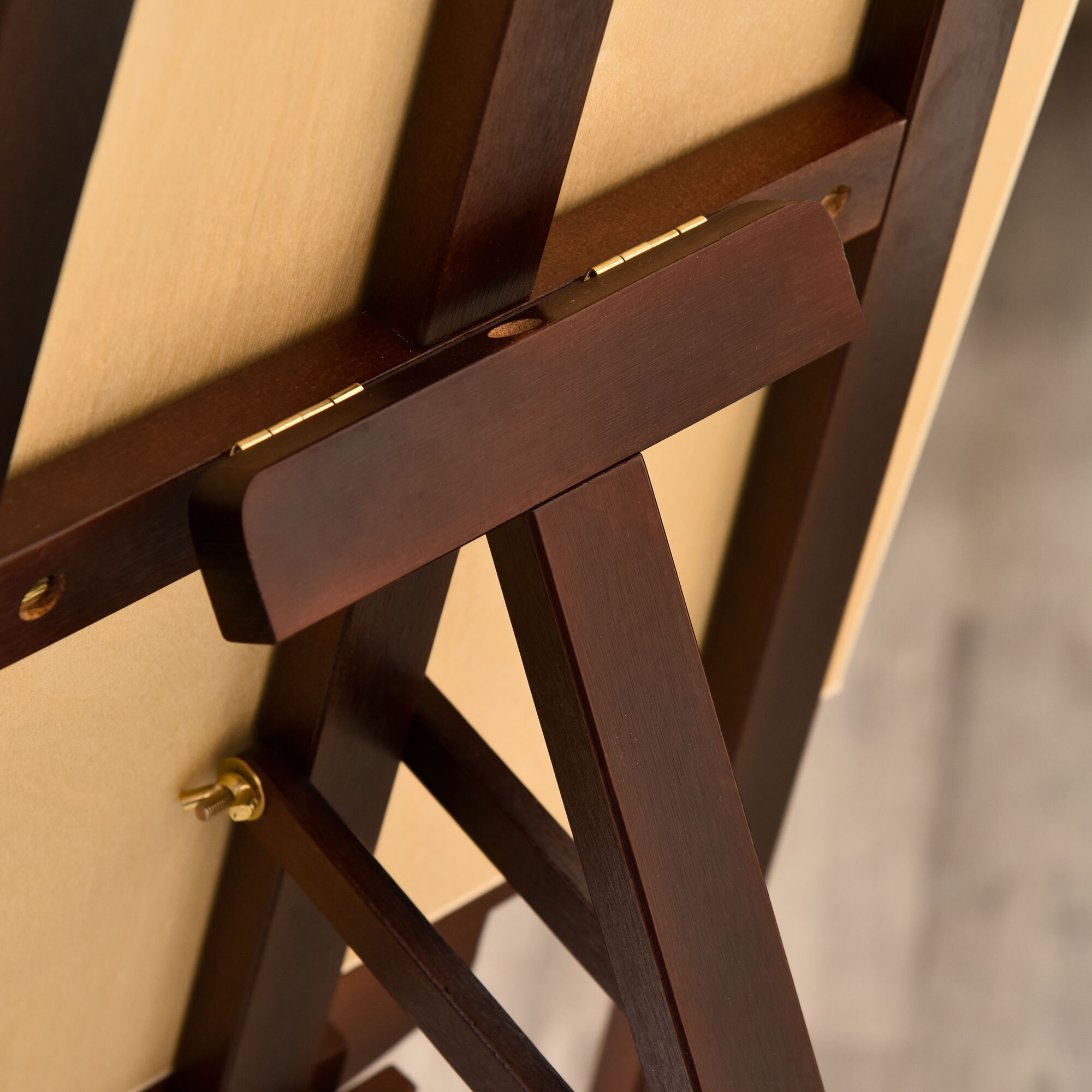 Caballete de Pintura de Madera Caballete de Dibujo con ángulo Ajustable de 75° Soporte Trípode y Pincel para Lienzos 51,5x71,5x134,5 cm Café