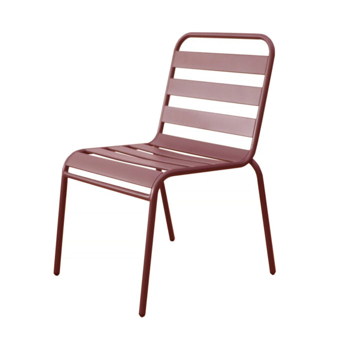 Lot de 2 chaises de jardin en métal empilables "Bilbao" - Taupe
