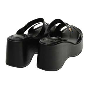 Ciabatta con zeppa - tacco 9,0 cm - plateaux 4,0 cm