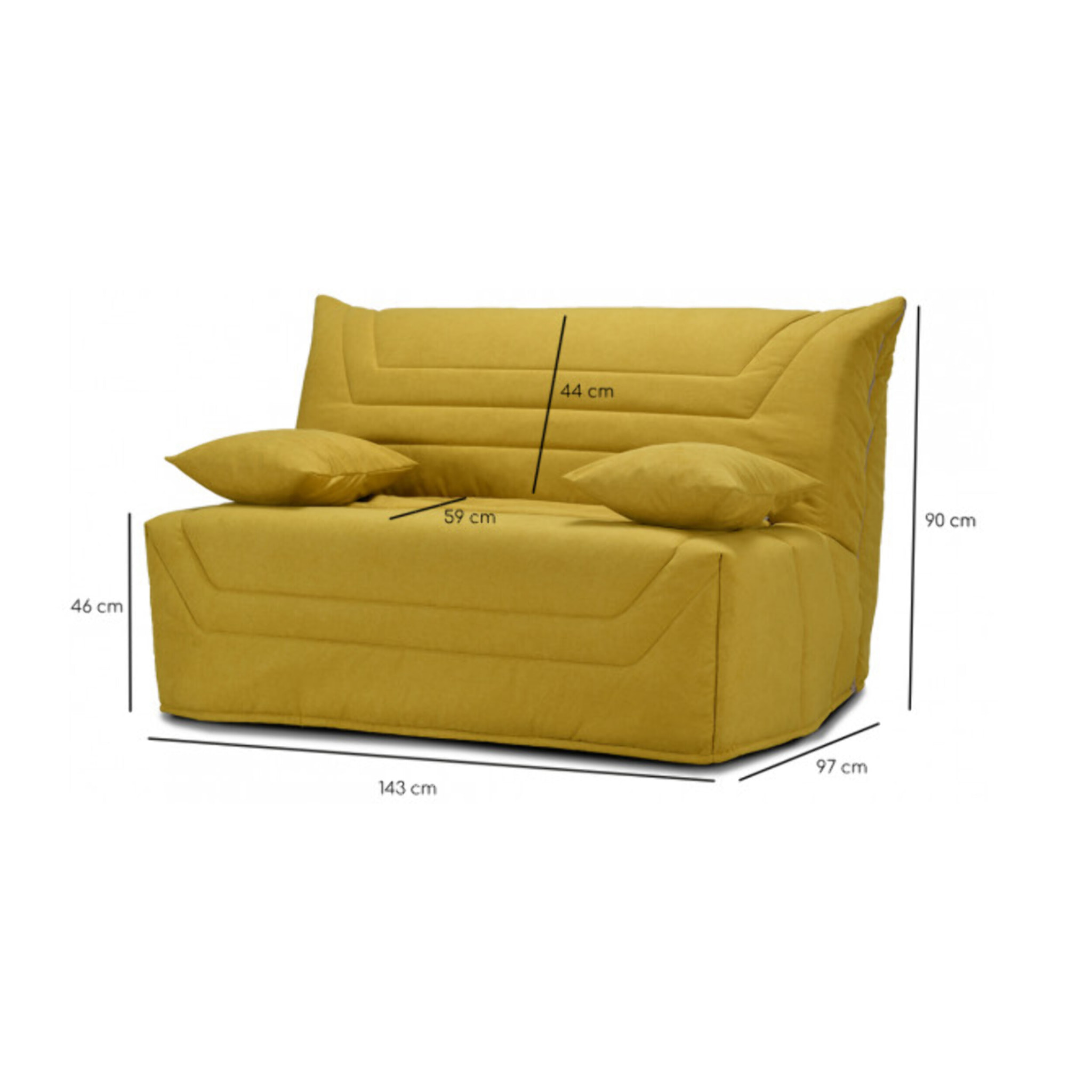 BZ banquette en tissu 140x190cm - CARAMEL