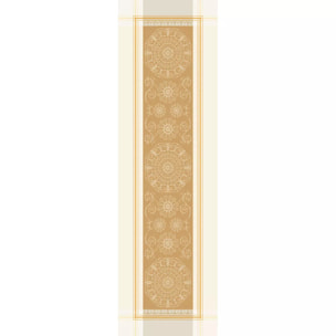 Chemin de table coton mélangé anti tache motif jacquard Galerie royale reflets d or
