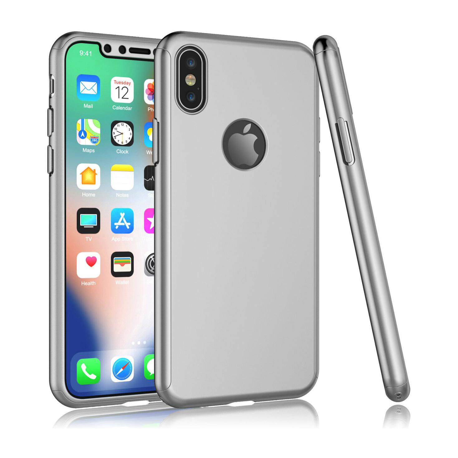 Carcasa full cover y cristal templado para iPhone X