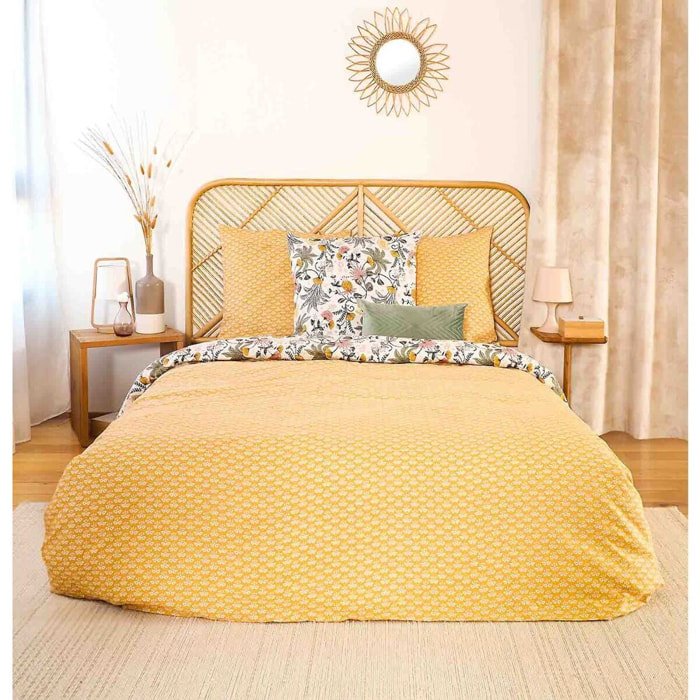 Parure Housse De Couette 3pcs 100% Satin De Coton Bio 78fils Wayan