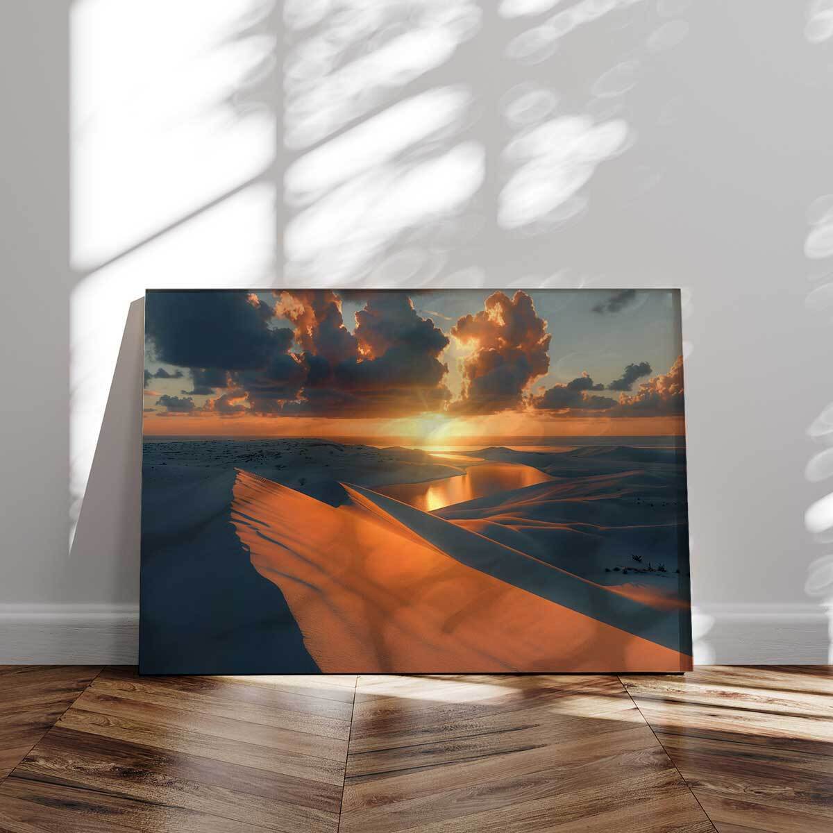 Tableau mer Coucher de soleil sur les lagunes Tableau alu Dibond