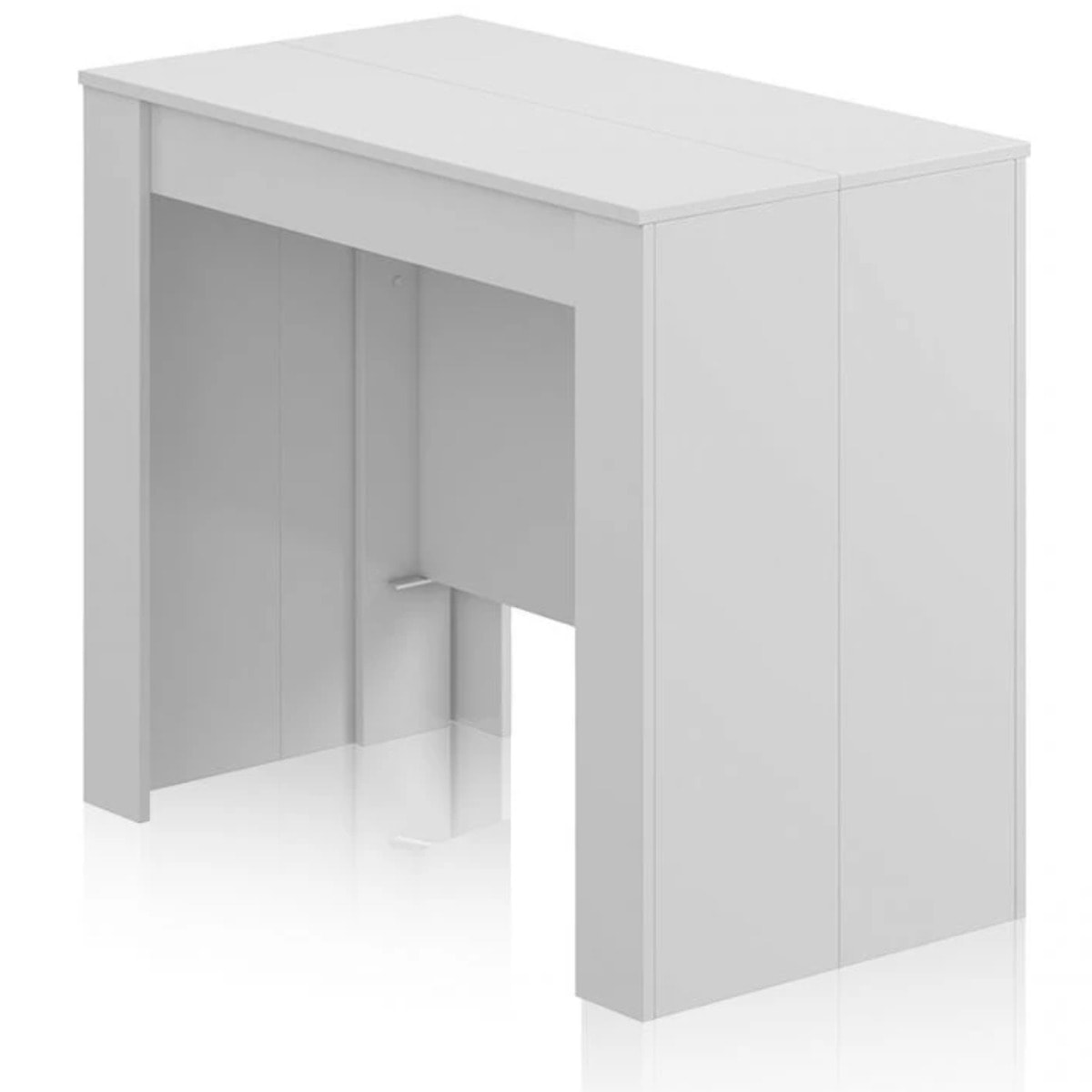 Mesa consola extensible Denis en blanco brillo 50-235 cm Blanco