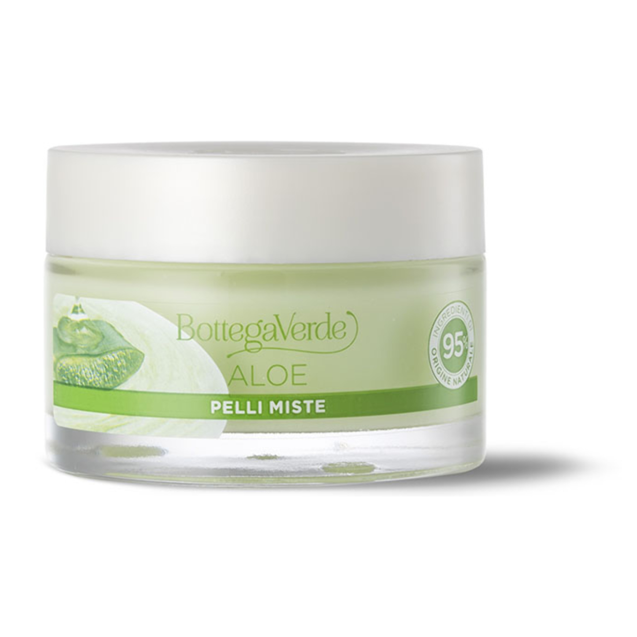 image-Aloe - Crema gel viso 24 ore - idratante lenitiva opacizzante - con 30% succo di Aloe* bio (50 ml) - pelli miste