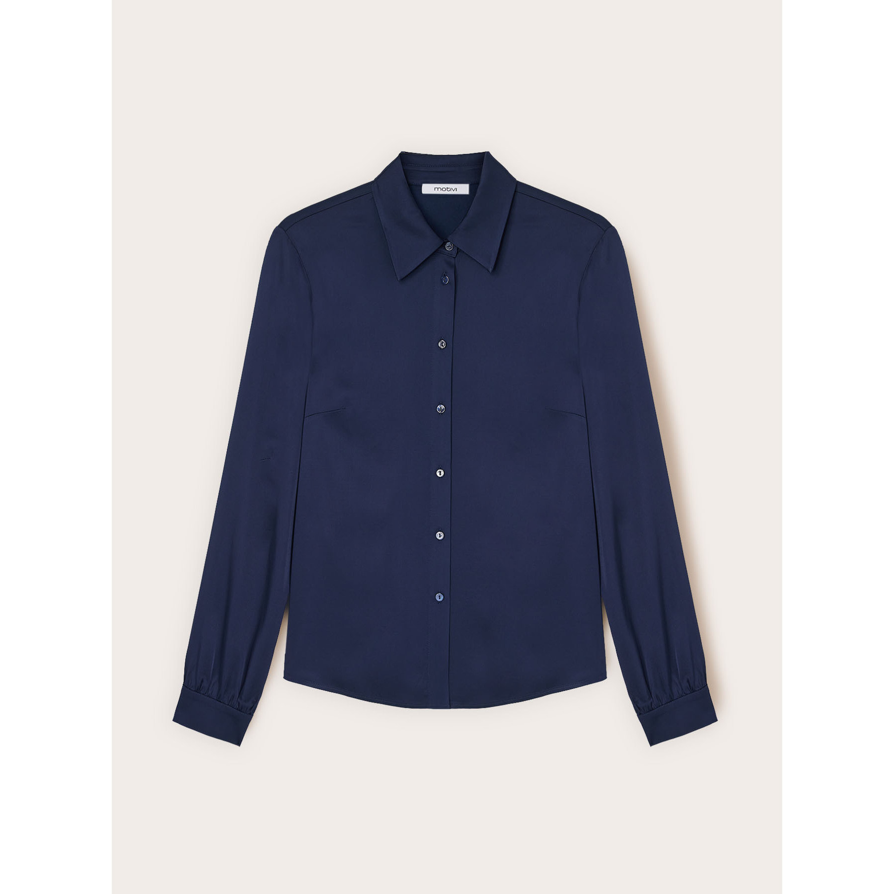 Motivi - Camicia in raso di viscosa - Blu