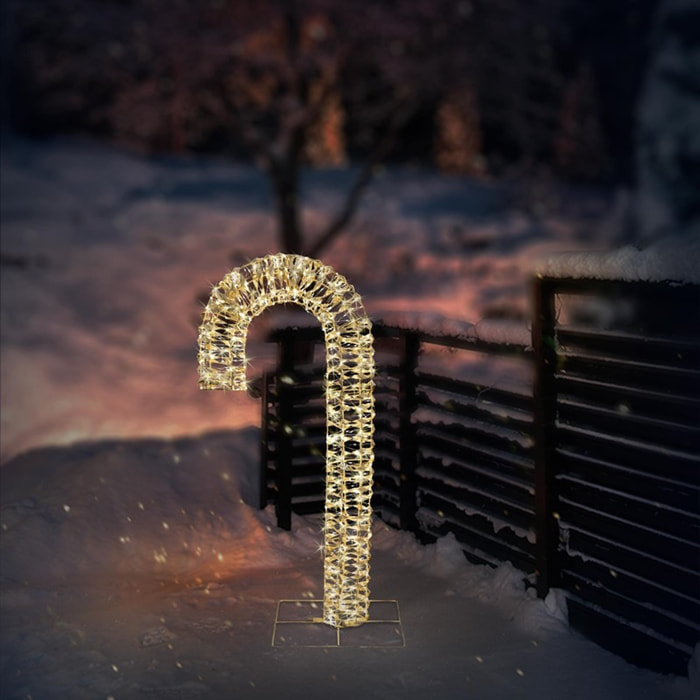 bastón de caramelo luminoso con 400 micro led 34x10x75cm