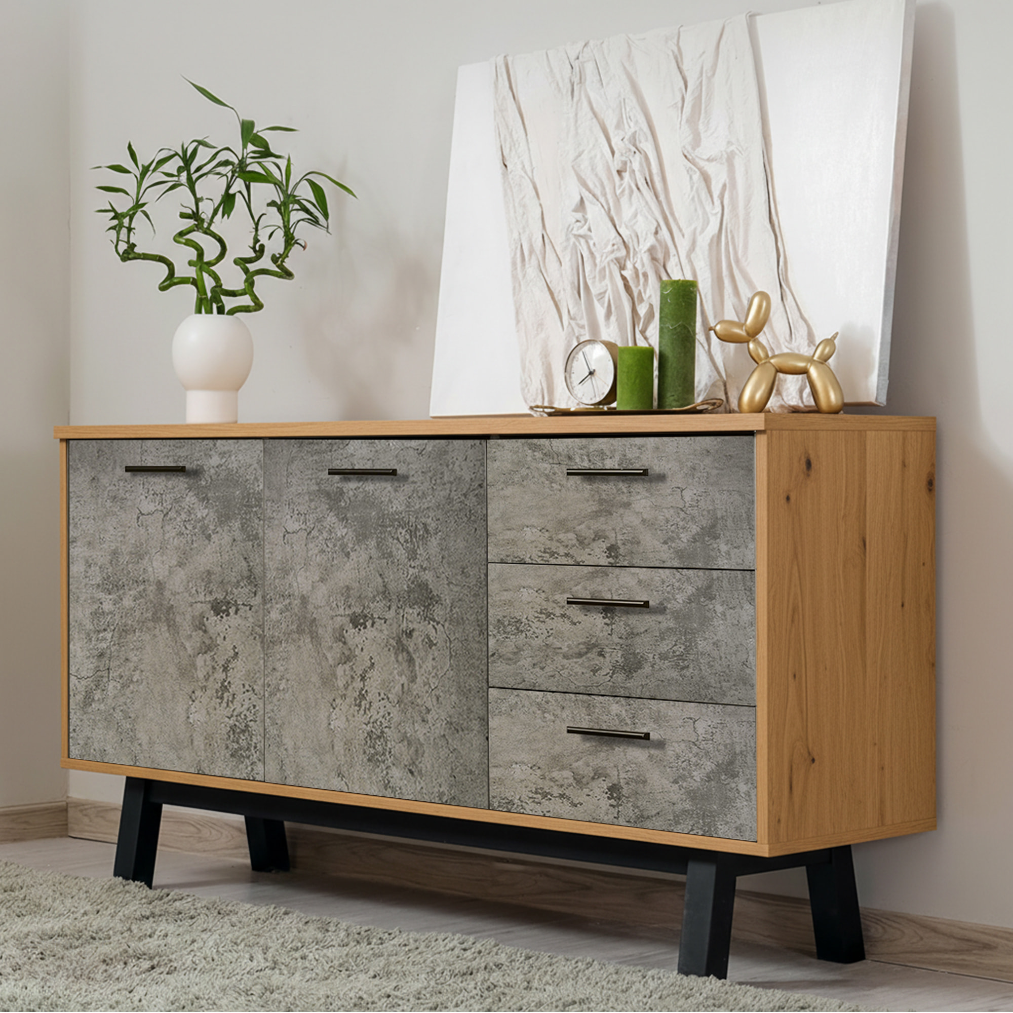 Vinyle adhésif protecteur - Effet béton ciré - 200 x 60 cm - Autocollants Revêtement Adhésif Cuisine Meubles Salle de bain