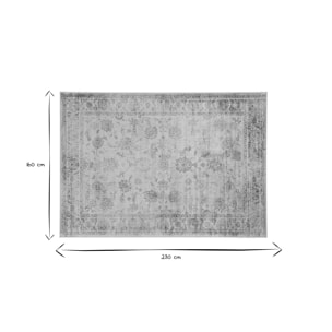 Tapis vintage en viscose avec motifs gris 160 x 230 cm RYAD