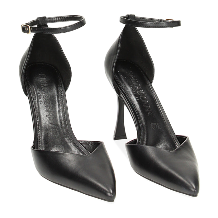 Décolleté Open Shank nere, tacco 9,5 cm