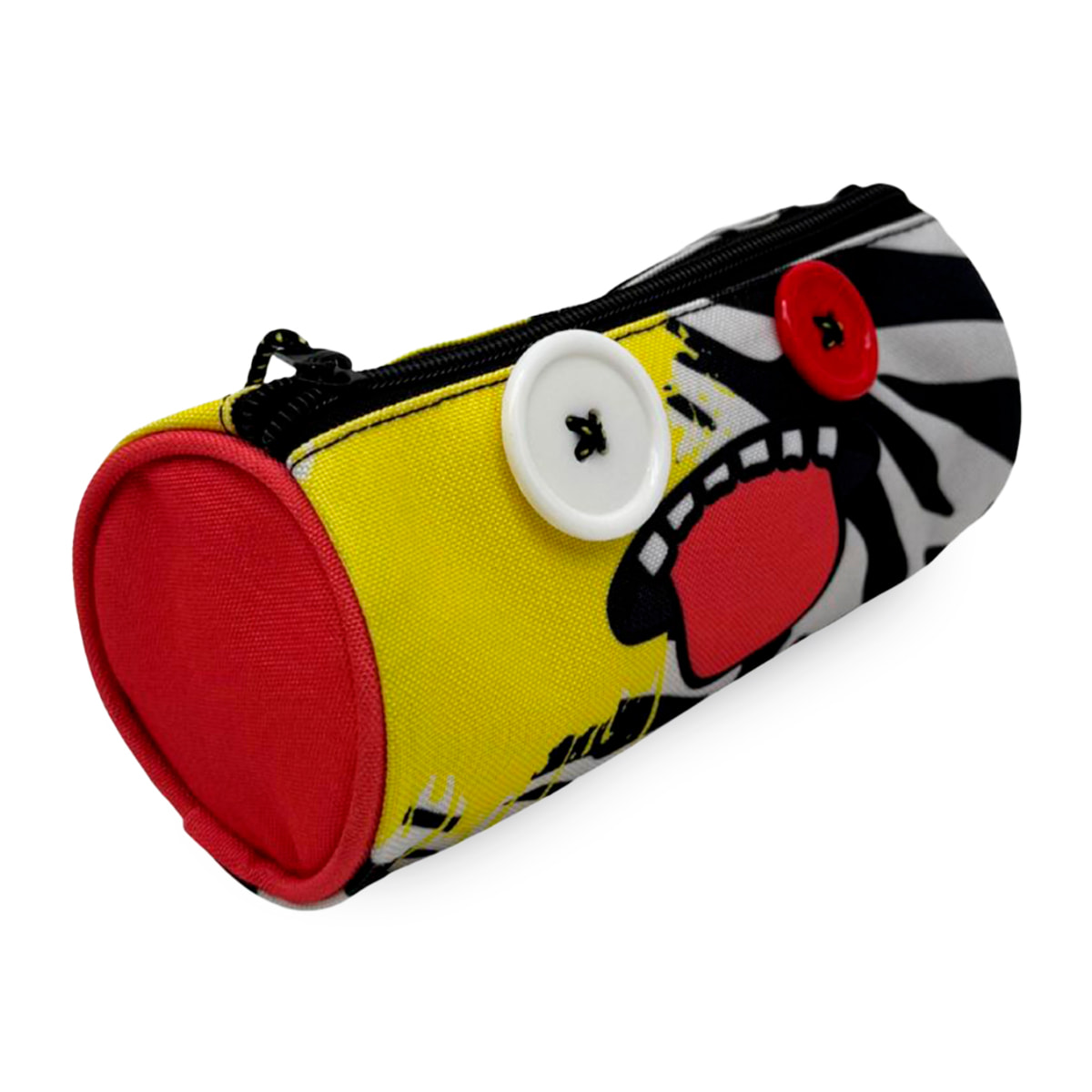 Portatodo Redondo Fuggler. Interior totalmente forrado y personalizado. Con accesorios botones.