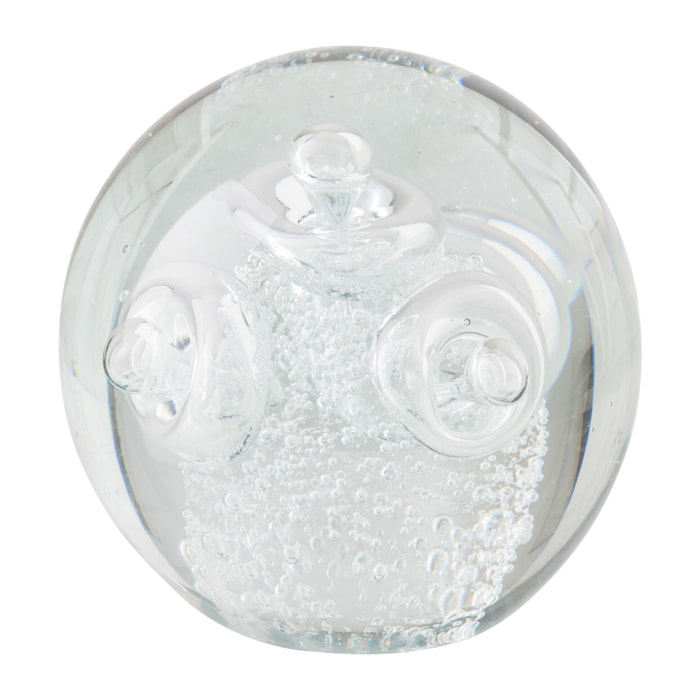 J-Line Presse-papier Anneaux Balle - verre - transparent - large