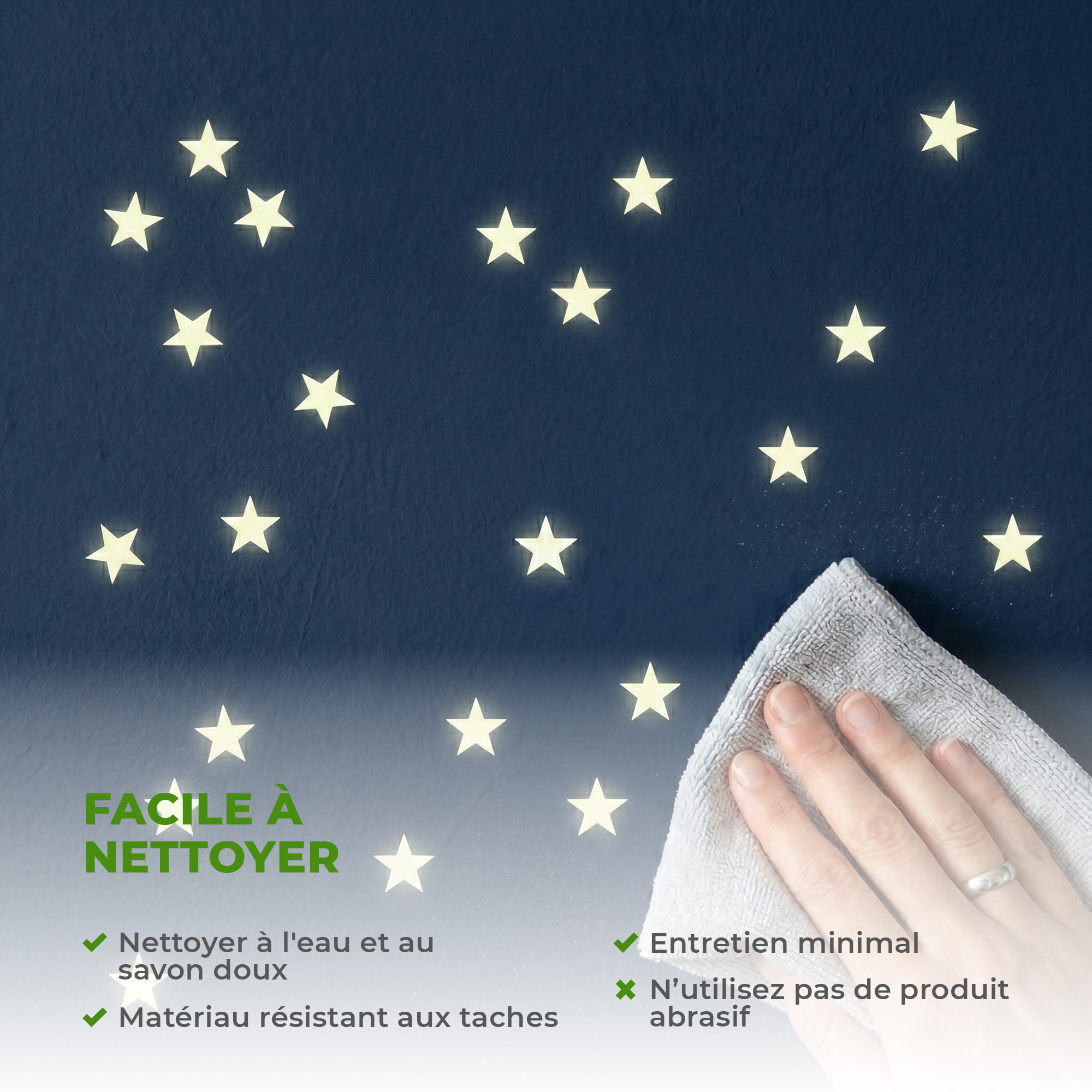 Stickers Muraux décoration adhésifs250 phosphorescents étoiles et étoiles filantes