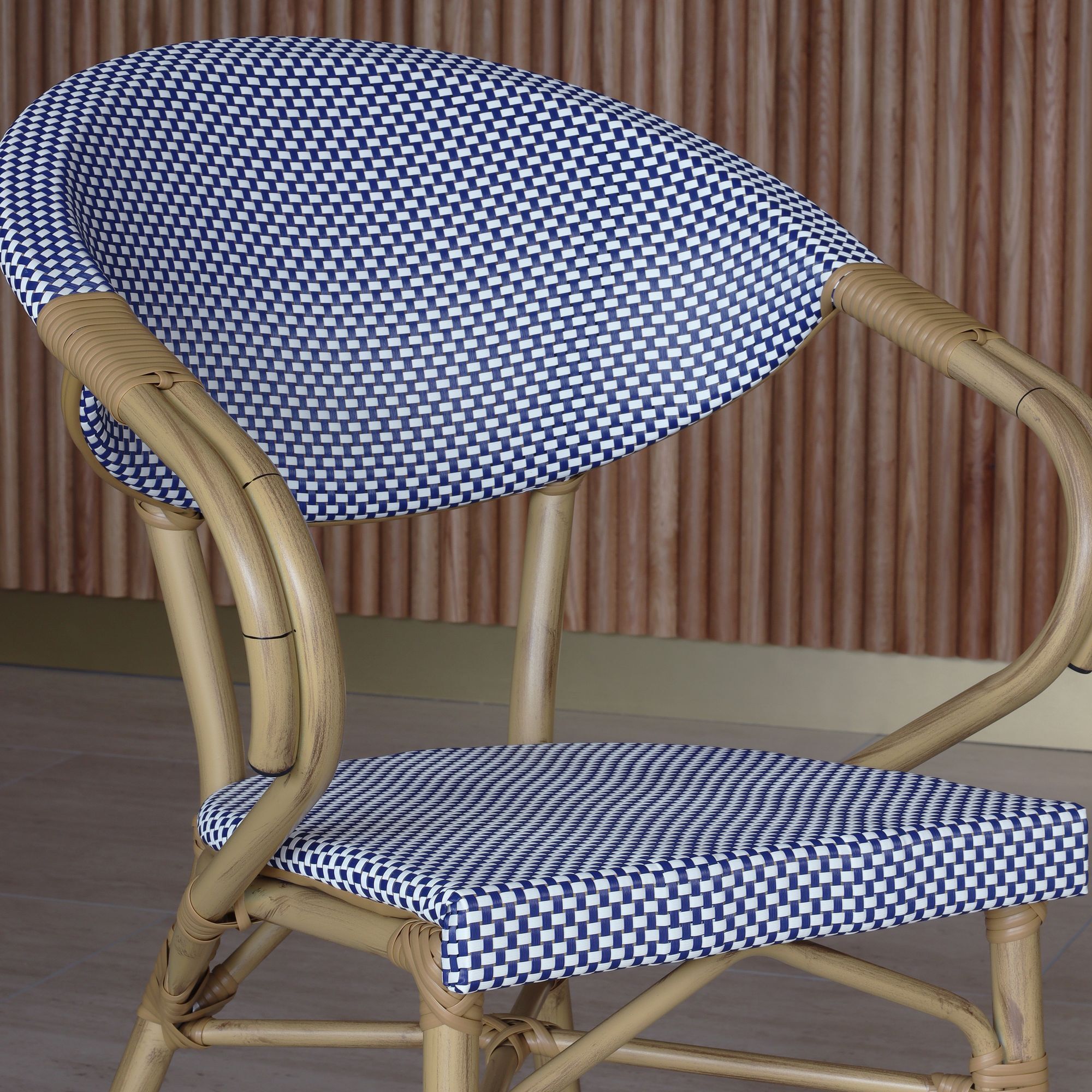 Lot de 2 fauteuils de table en textilène bleu AMALFI