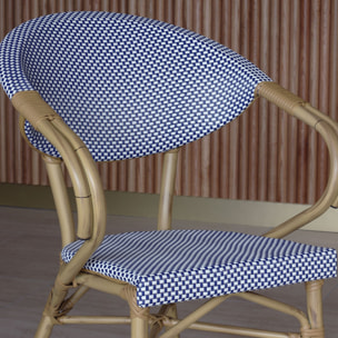 Lot de 2 fauteuils de table en textilène bleu AMALFI