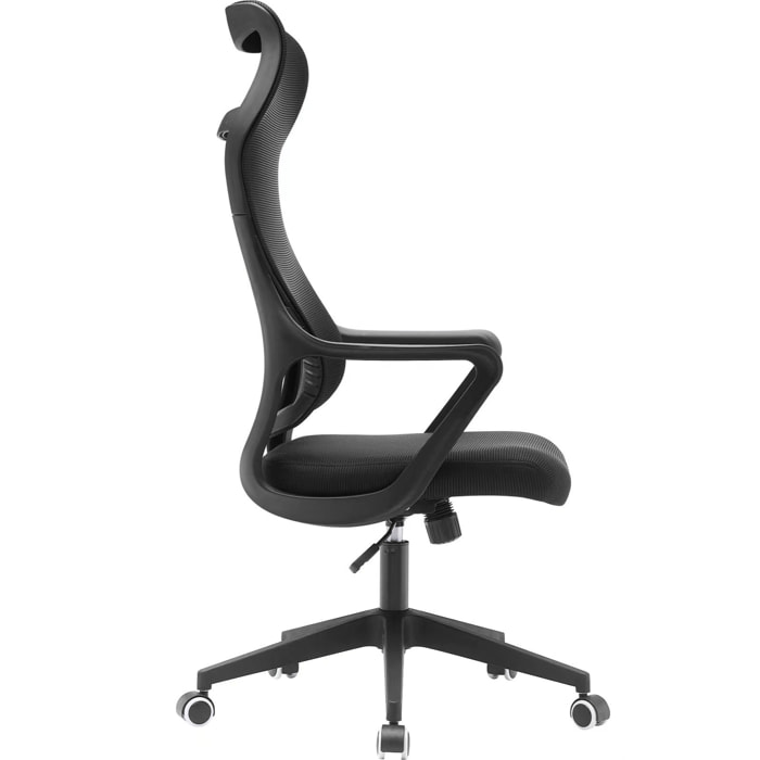 Silla de estudio Remi tela negro 127x67x69 cm