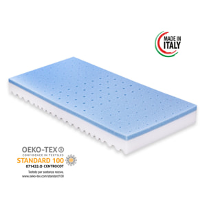 Materassimemory.eu - Materasso per culla lettino Royal Baby antisoffoco misura 60x125 alto 12 con memory Airsense lavabile in lavatrice rivestimento sfoderabile lavabile, guanciale in omaggio