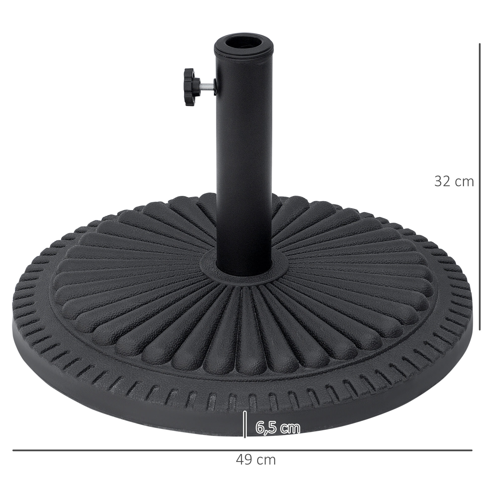 Base de Sombrilla 35mm 38mm 48mm Rellena de Cement