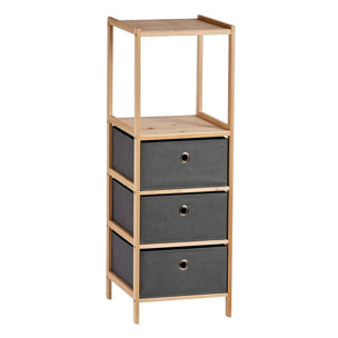 Estanteria 2 baldas 3 cajones gris colección kipit