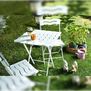 Set de mesa y sillas de jardín blanco